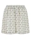 Burberry B Closure Print Silk Shorts In White