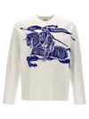 Burberry Crew Neck Graphic Print Long Sleeves Top In White