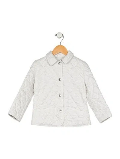 Pre-owned Burberry Babies' White Quilted Casual Jacket With Snap Closure
