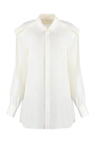 Burberry White Regular Solid Shirt In Neutral