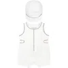 Burberry White Romper Set For Baby Kids In White