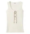 Burberry Adjustable-drawcord Tank Top In White