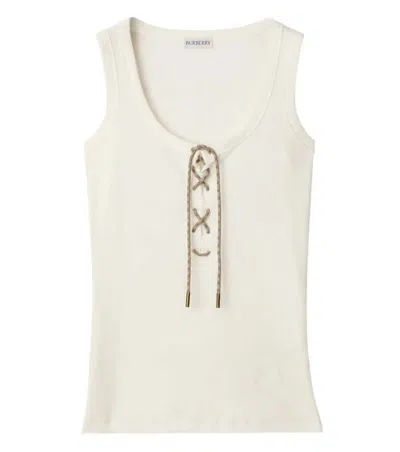 BURBERRY WHITE ROUND NECK TANK TOP