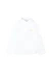 Burberry White Shirt For Babyboy With Beige Logo In White