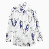 BURBERRY BURBERRY WHITE SHIRT WITH BLUE SILK PATTERN