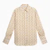BURBERRY BURBERRY WHITE SHIRT WITH GOLD MOTIF
