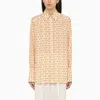 Burberry B-closure Print Silk Poplin Shirt In Metal