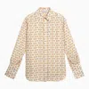 BURBERRY BURBERRY WHITE SHIRT WITH GOLD SILK MOTIF WOMEN