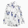 BURBERRY BURBERRY WHITE SHIRT WITH BLUE PATTERN