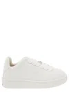 BURBERRY WHITE SNEAKERS WITH DETAIL IN LEATHER WOMAN