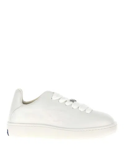 Burberry White Trainers With Textured Laces