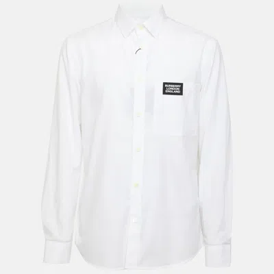 Pre-owned Burberry White Stretch Cotton Long Sleeve Shirt S