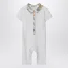 Burberry White Stretch Cotton Romper In White
