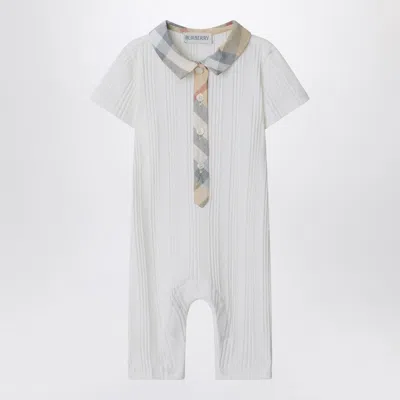 Burberry White Stretch Cotton Romper