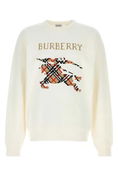 Burberry White Stretch Cotton Sweatshirt