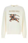 Burberry Crewneck Cotton Sweatshirt With Cross Stitch Ekd In White