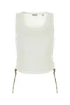 Burberry Women White Stretch Cotton Tank Top In White