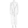 BURBERRY BURBERRY WHITE STRETCH JERSEY DRAPE DETAIL GOWN