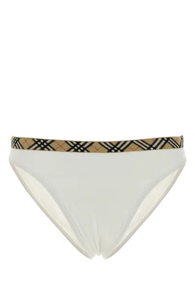 Burberry White Stretch Nylon Bikini Bottom
