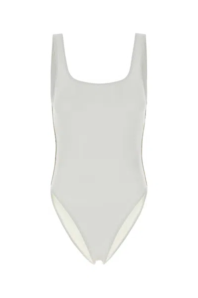 Burberry White Stretch Nylon Swimsuit