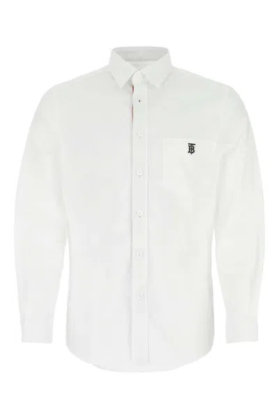 Burberry White Stretch Poplin Shirt