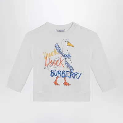 Burberry White Sweatshirt With Logo Print