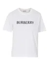 Burberry Ribbed Cotton Jersey T-shirt With Logo Print In Neutral