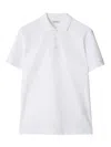 Burberry Chalk Pique Ekd Polo Shirt In White
