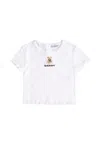 Burberry White T-shirt For Baby Girl With Teddy Bear In White
