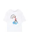 Burberry White T-shirt For Babykids With Toy Soldier In White