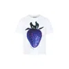 Burberry Strawberry-print Cotton T-shirt In Bianco