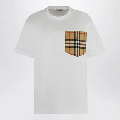 Burberry Contrast-pocket Short-sleeve Cotton T-shirt In White