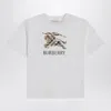 Burberry Ekd Check Cotton T-shirt In White