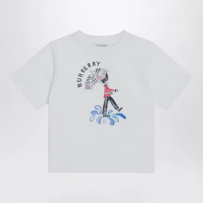 BURBERRY WHITE T-SHIRT WITH LOGO PRINT