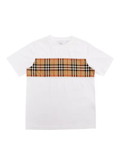 Burberry Kid's Cedar Vintage Check-print T-shirt In White