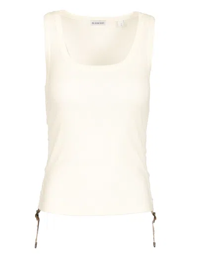 Burberry White Tank Top Tops White