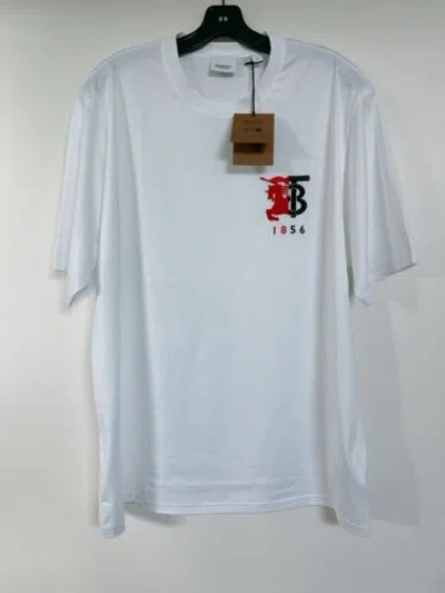 Pre-owned Burberry White Tb 1956 Logo T-shirt