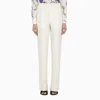 BURBERRY WHITE VISCOSE BLEND TROUSERS