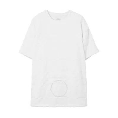 Burberry White Willesden Check Cotton T-shirt