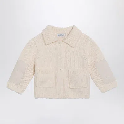 Burberry White Wool Cardigan
