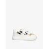 Burberry White/comb Kids' N1 Noah Check-print Cotton And Leather Low-top Trainers Eur 19 / 3 Uk In White/comb