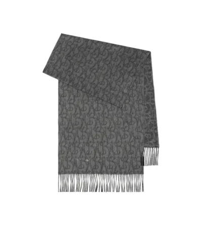 BURBERRY BURBERRY LOGO JACQUARD FRINGED-EDGE SCARF