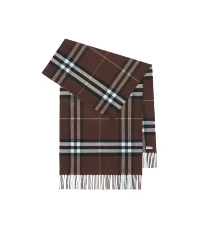 BURBERRY CHECKED-PATTERN FRINGED-HEM SCARF