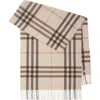 Burberry Wide Check Cashmere Scarf In Alabaster
