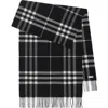 Burberry Check-print Fringed Cashmere Scarf In Black/calico