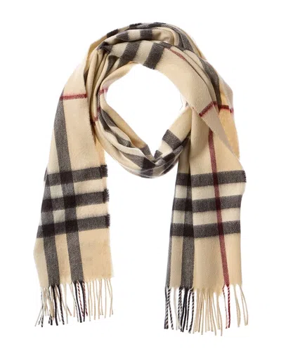 Burberry Wide Check Cashmere Scarf In Neutral