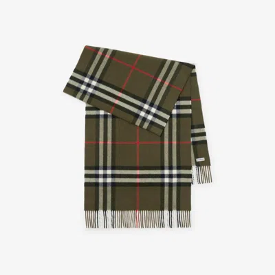 Burberry Wide Check Cashmere Scarf In Brown