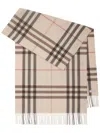Burberry Wide Check Cashmere Scarf In Neutrals