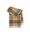 Burberry Wide Cashmere Check Scarf In Nude