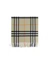 Burberry Wide Check Cashmere Scarf In Nude